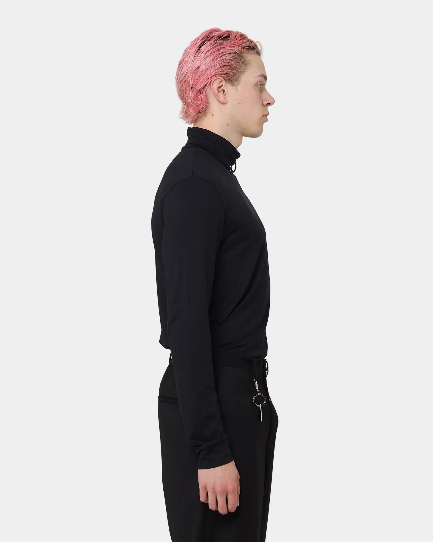 Fred Perry X Raf Simons Laurel Detail Roll Neck T-Shirt Black