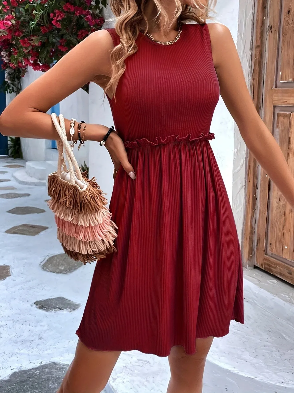 Frill Babydoll Sleeveless Dress