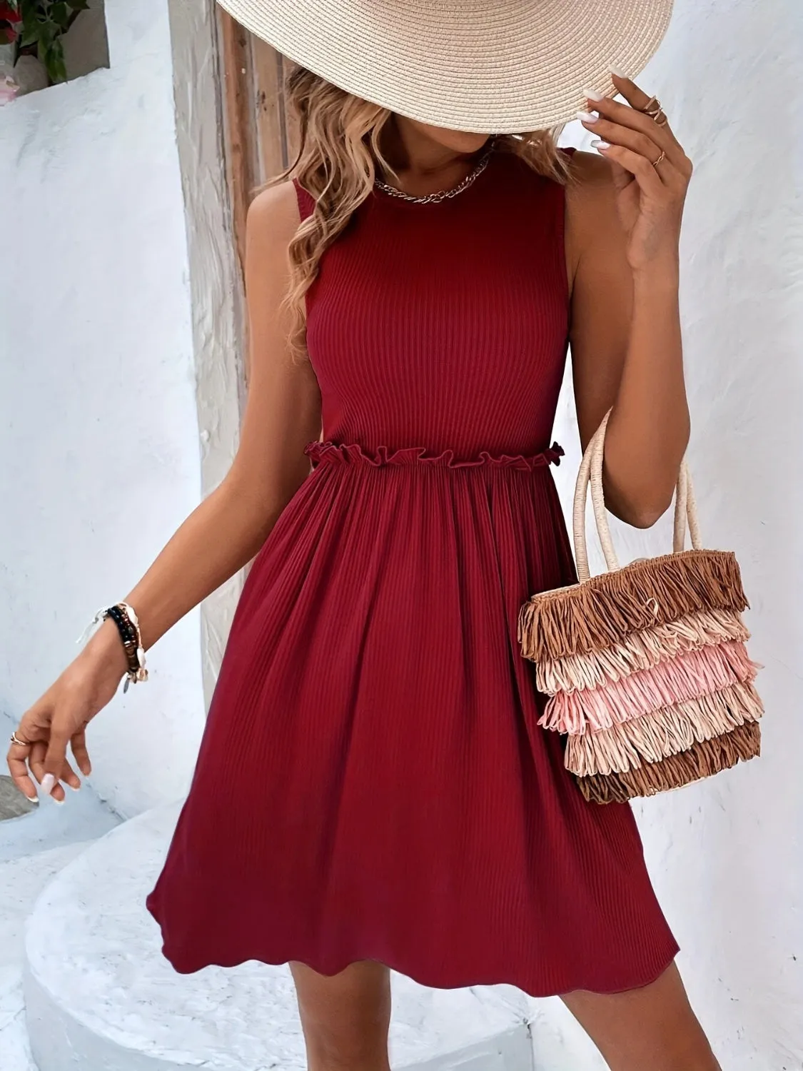 Frill Babydoll Sleeveless Dress