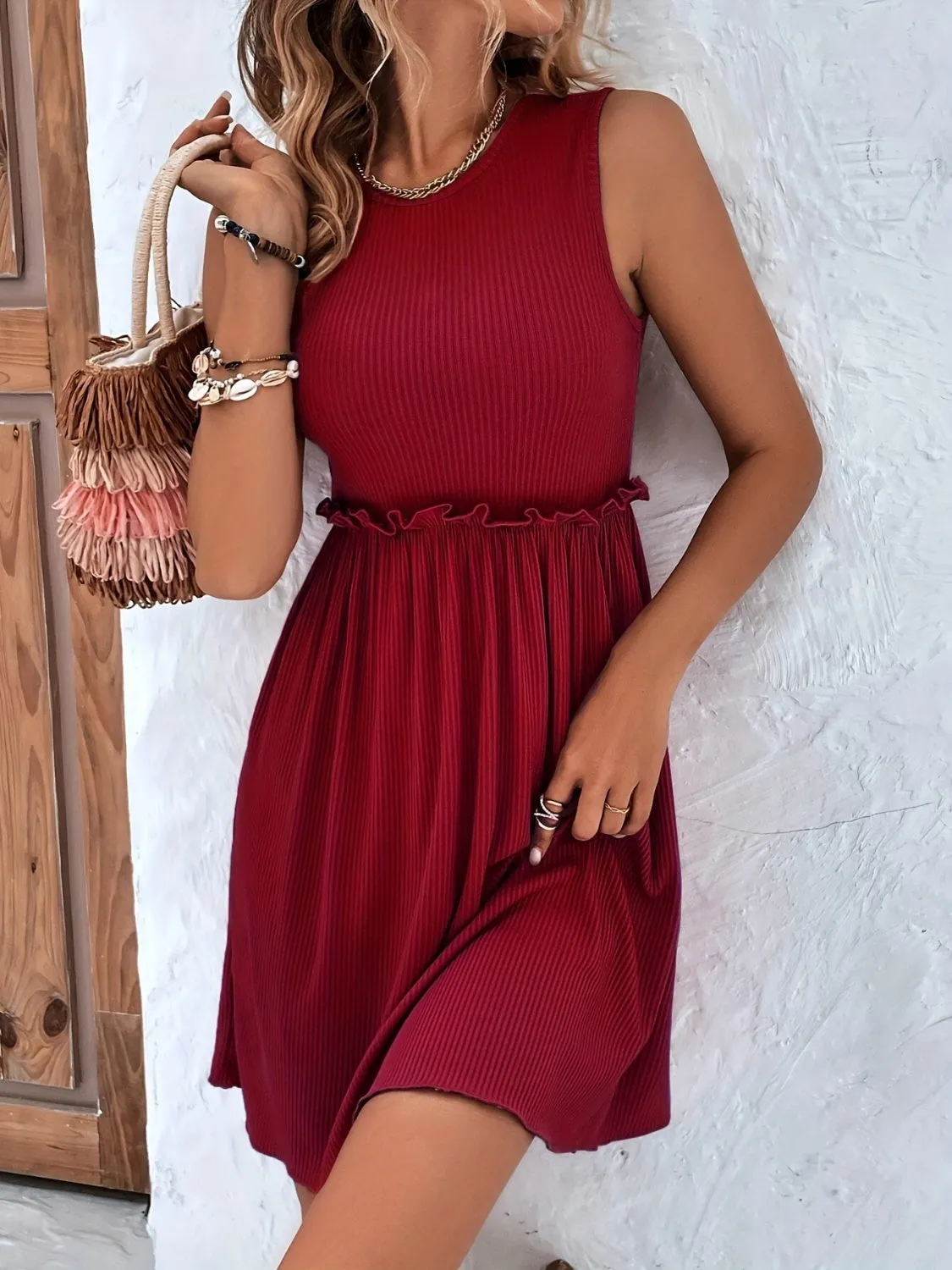 Frill Babydoll Sleeveless Dress