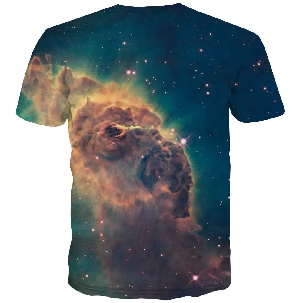 Galaxy T-shirt Men Planet T-shirts Graphic Starry Sky Tshirts Novelty Colorful T shirts Funny Harajuku Tshirt Printed