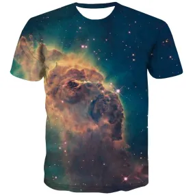 Galaxy T-shirt Men Planet T-shirts Graphic Starry Sky Tshirts Novelty Colorful T shirts Funny Harajuku Tshirt Printed