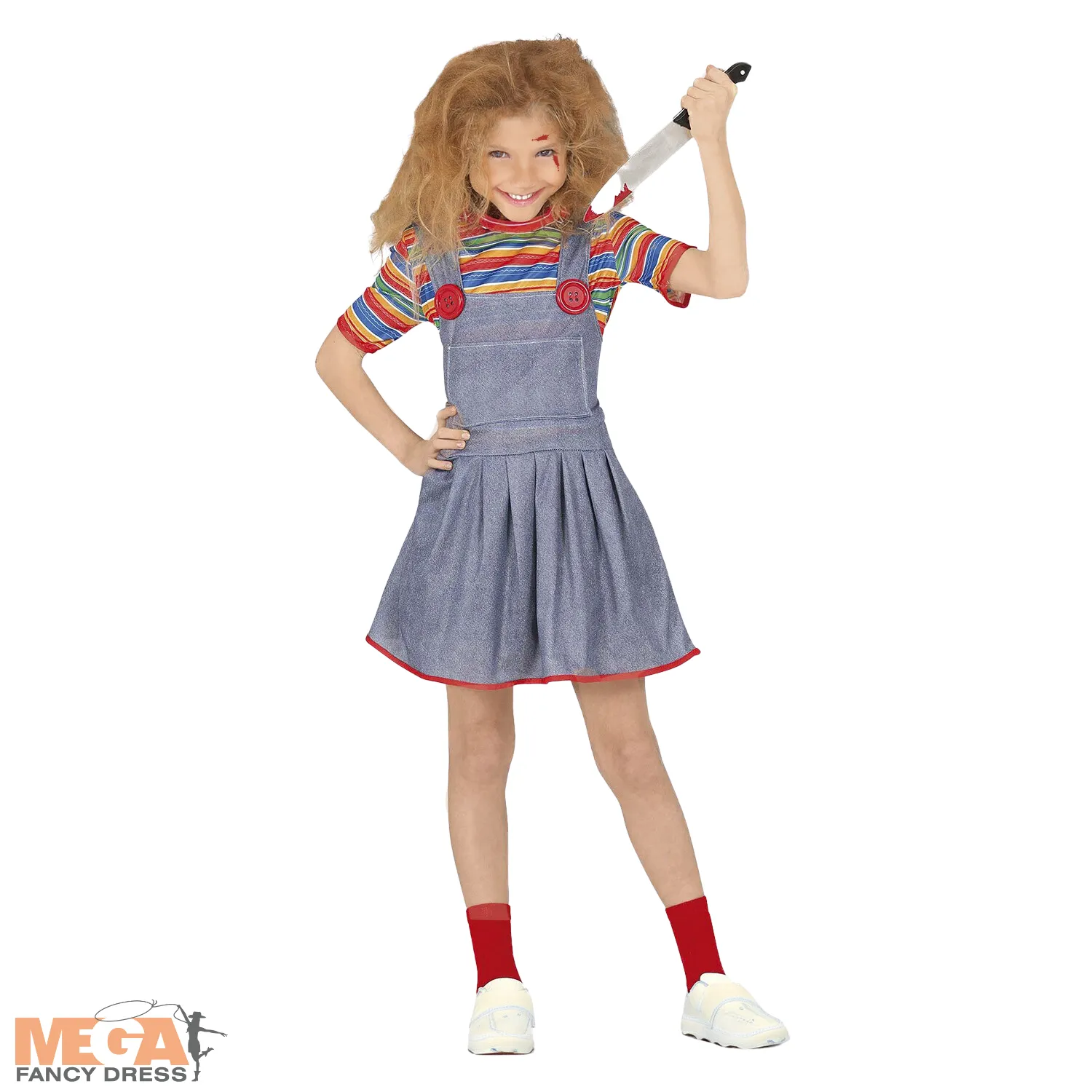 Girls Chucky Killer Doll Halloween Fancy Dress Costume