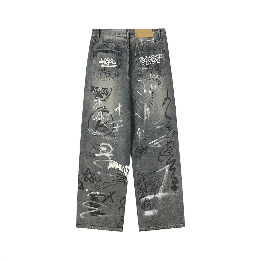 Graffiti Groove Denim Pants