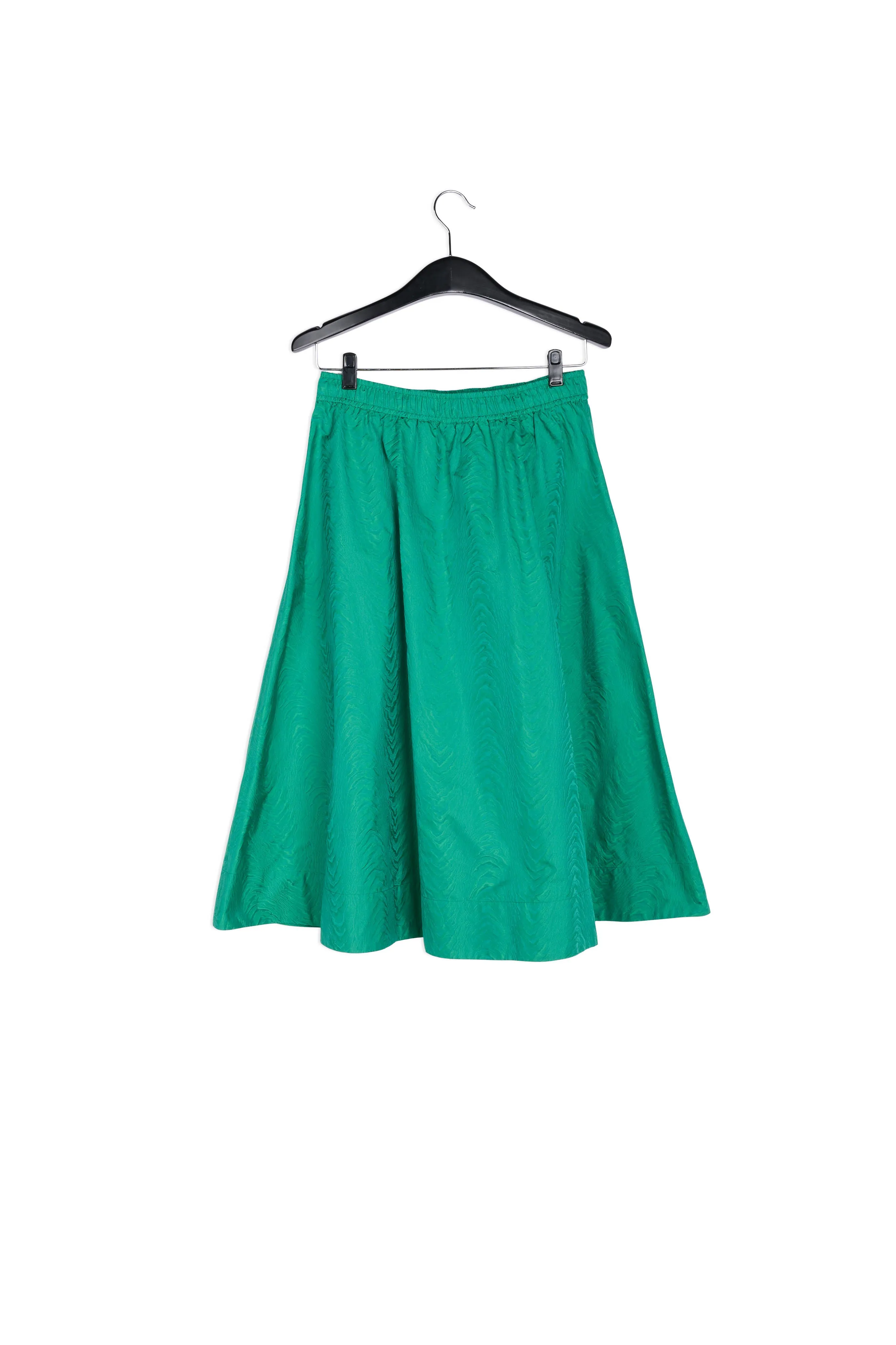 Green jacquard a-line skirt