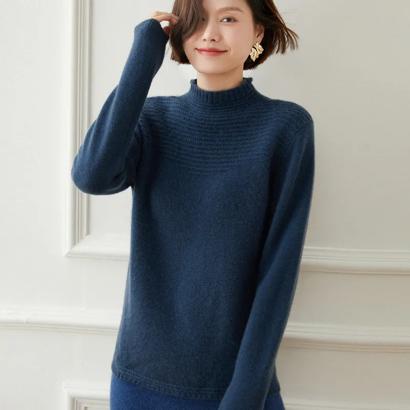 Half Turtleneck Cashmere Pullover Versatile  Bottoming Cashmere Sweater