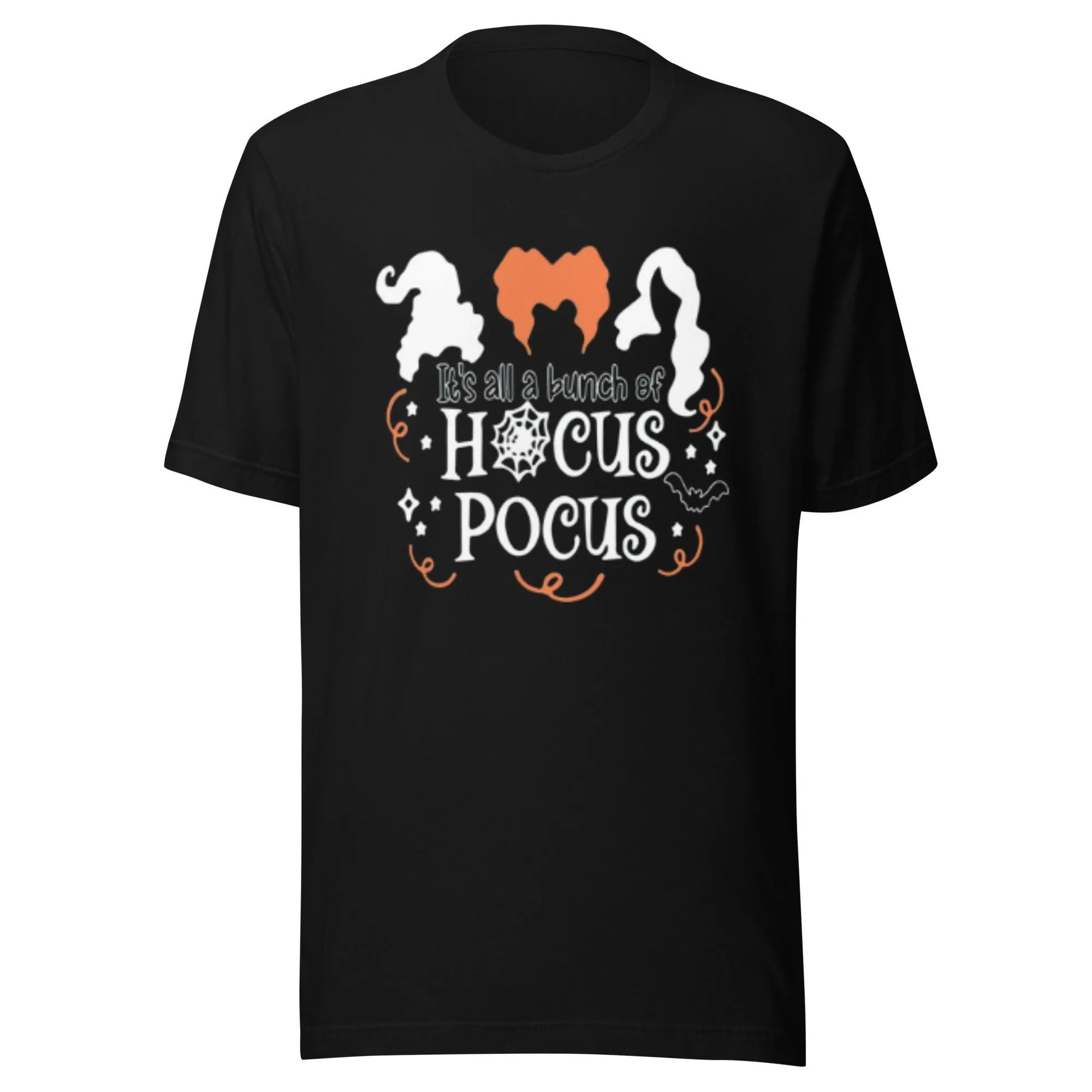 Halloween Tshirt It's All A Bunch Of Hocus Pocus Short Sleeve 100% Cotton Crewneck Top