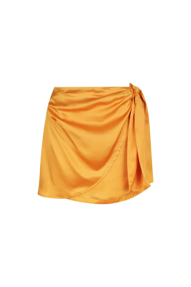 Hansen   Gretel Aluna Wrap Mini Skirt in Mango