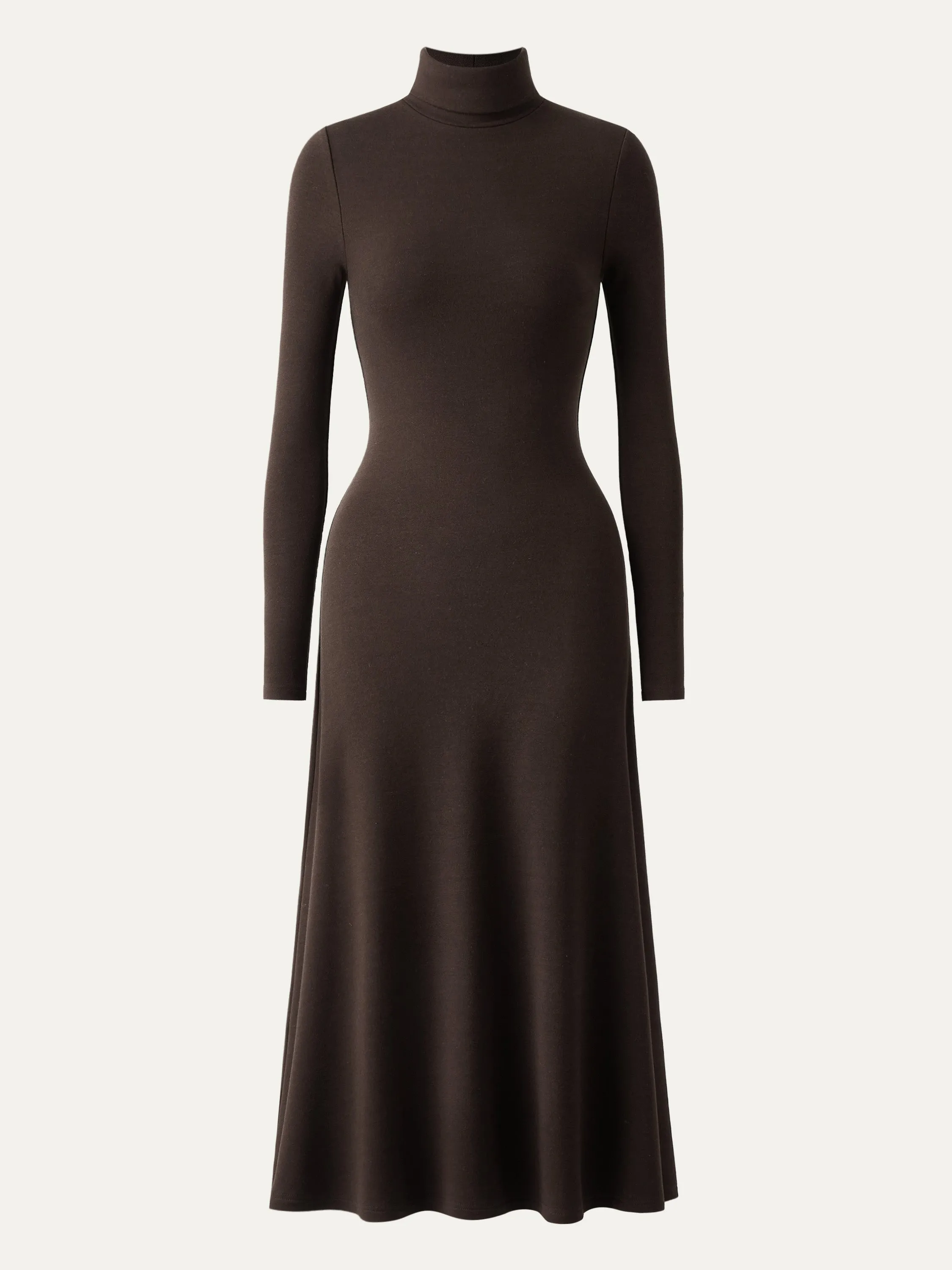 Heat-Tech Turtleneck Midi Dress