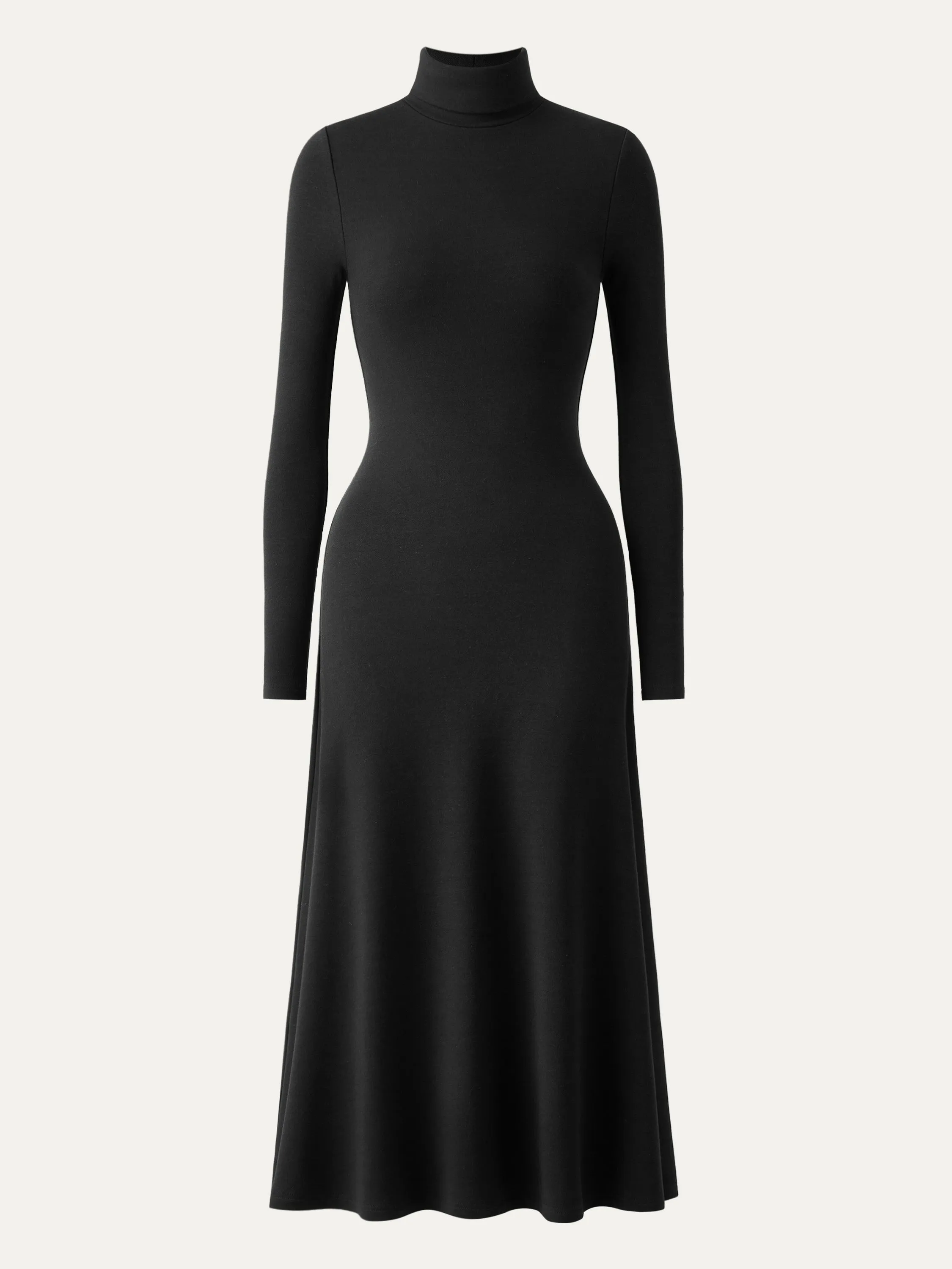 Heat-Tech Turtleneck Midi Dress