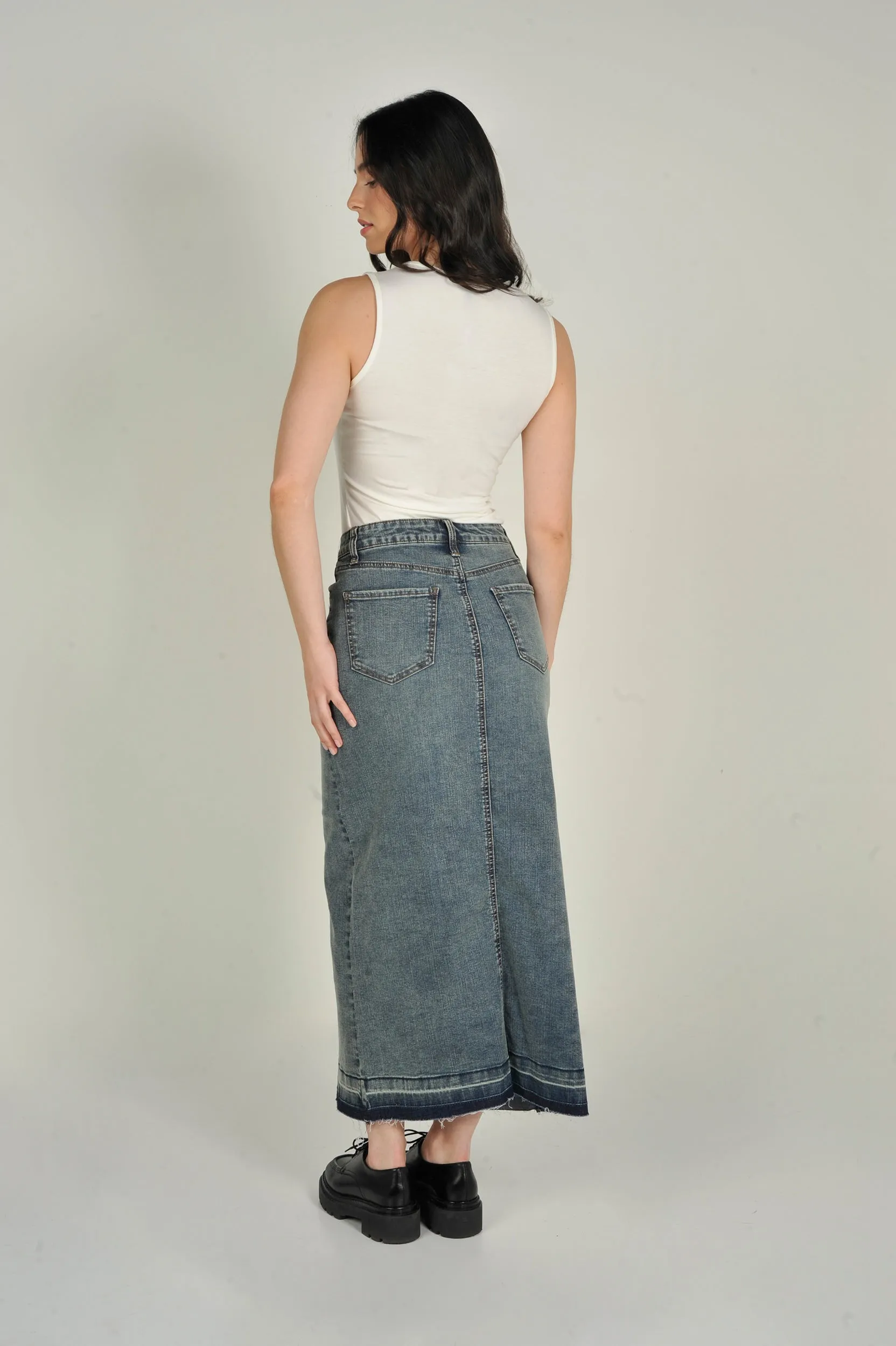 Jupe maxi en denim - CJ50550CH06 - (E-C17)