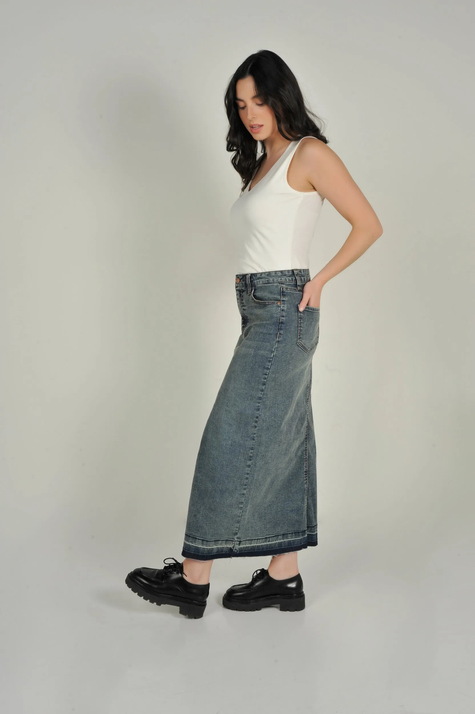 Jupe maxi en denim - CJ50550CH06 - (E-C17)