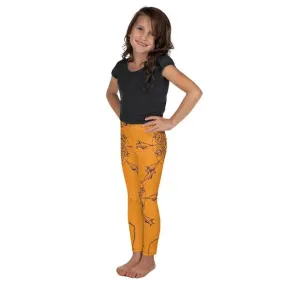 Kids Orange Mandala Leggings