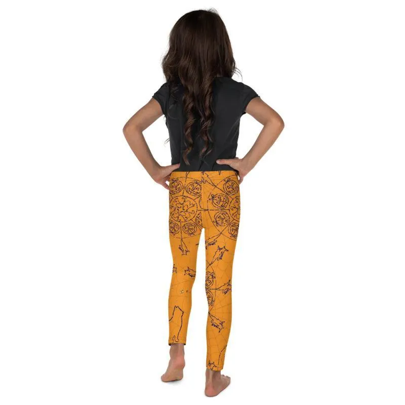 Kids Orange Mandala Leggings