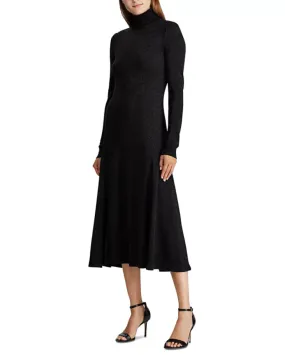 LAUREN RALPH LAUREN Shimmer Turtleneck Waffle Dress