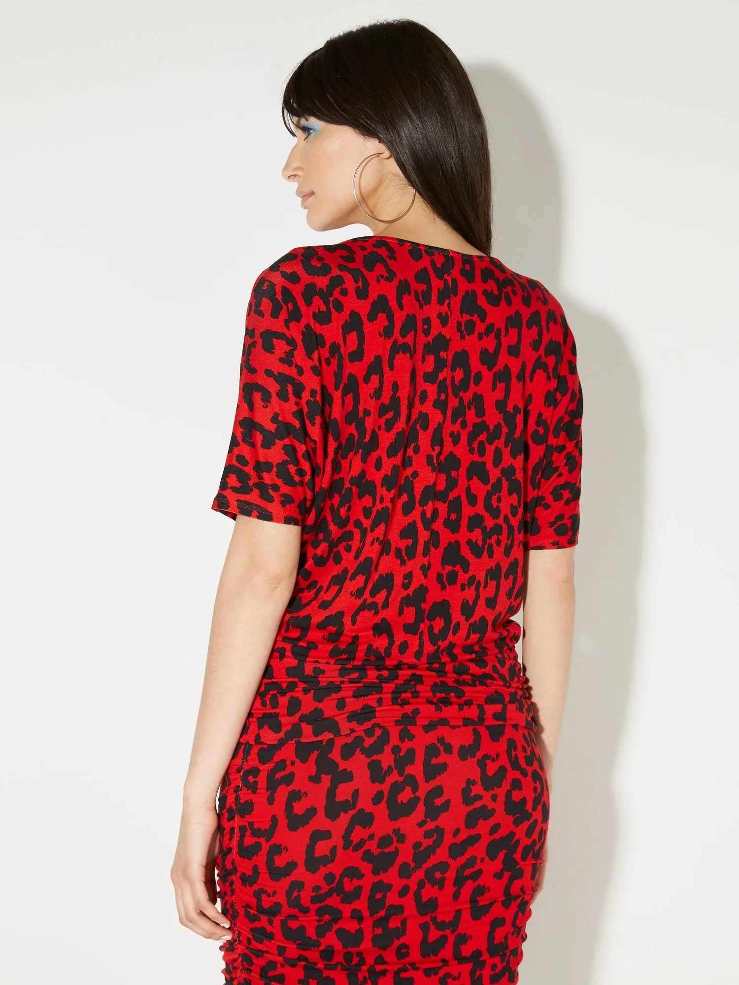 Leopard-Print Short-Sleeve Dolman Top - NY&C Style System