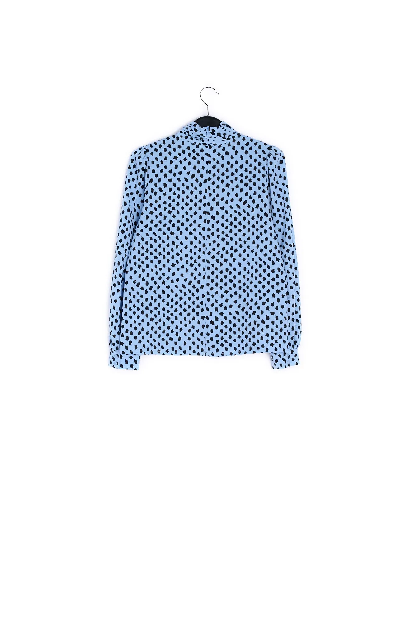 Light blue polka dot turtleneck top