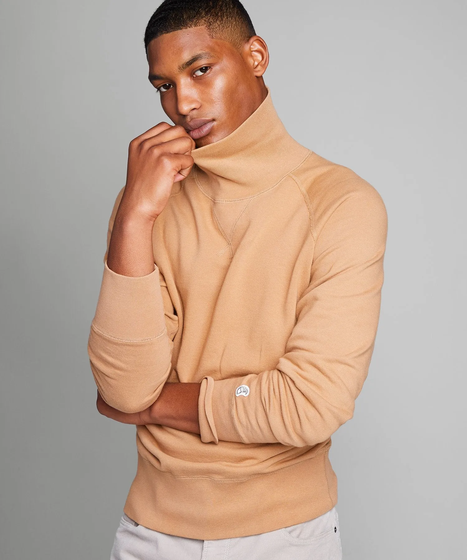 Lightweight Turtleneck Sweatshirt in Barley