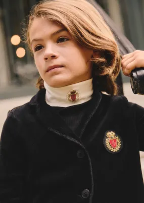 Little Parni Black Logo Turtleneck