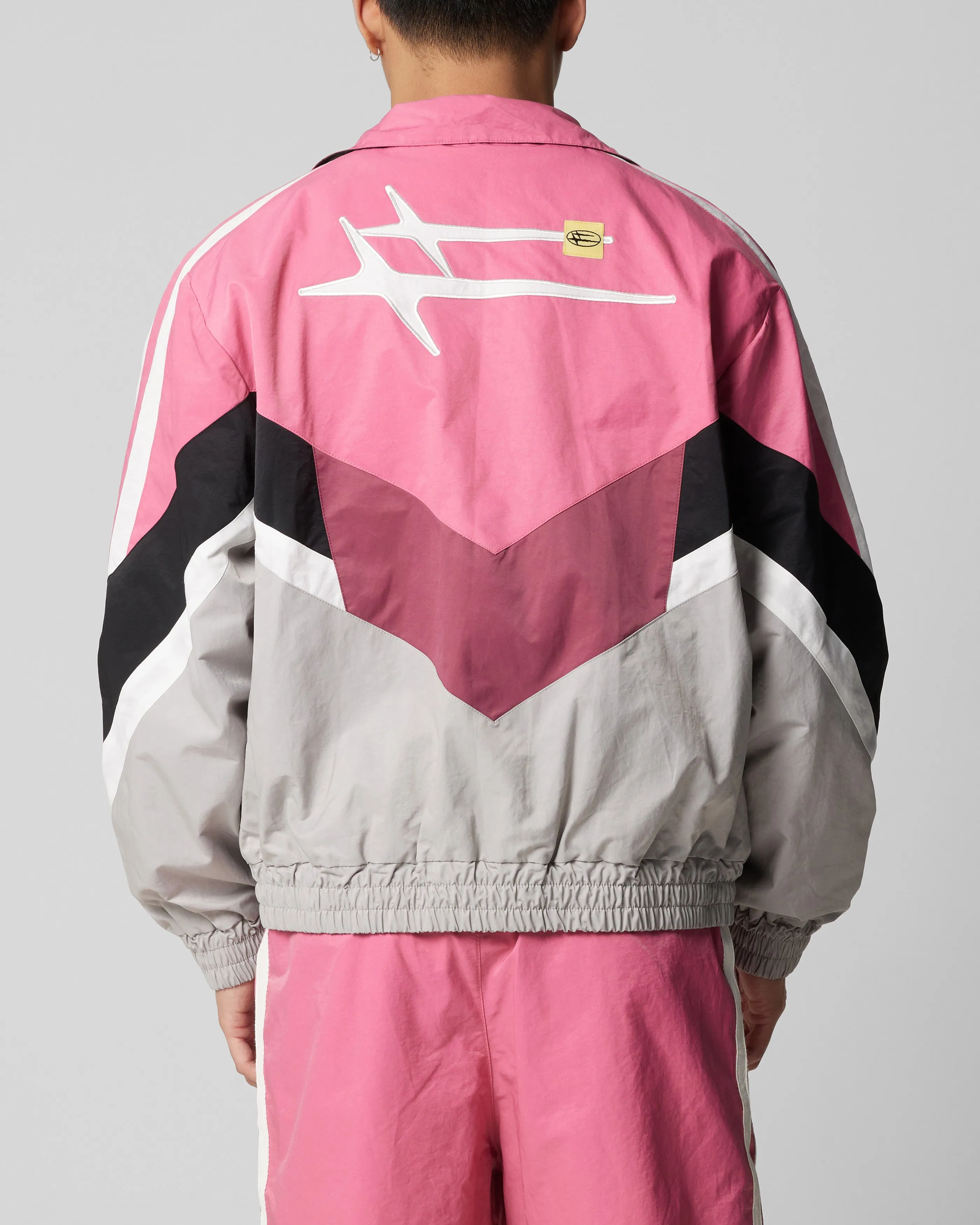 Loiter Hybrid Track Jacket Pink/Grey