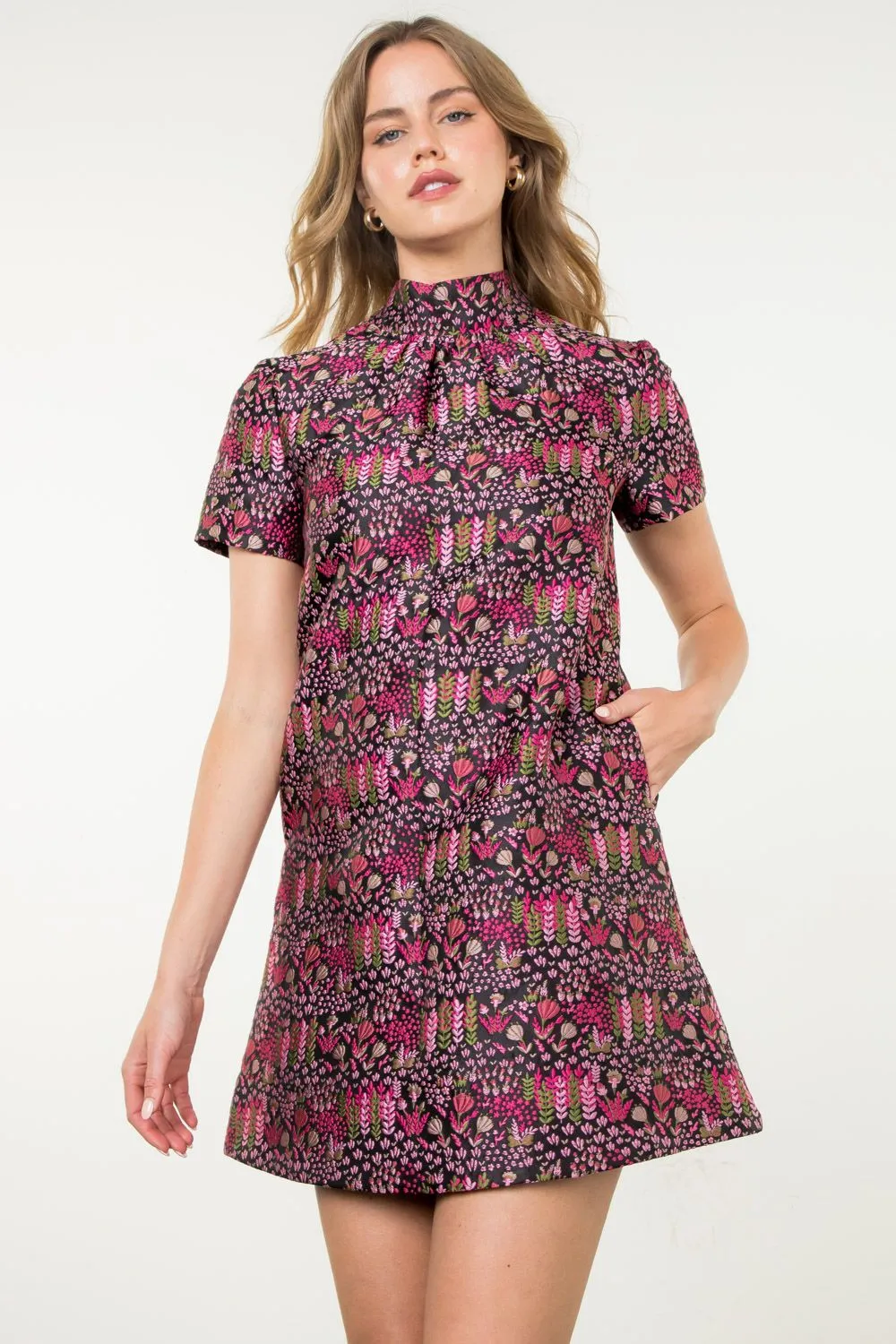 Luisa Short Sleeve Textured THML Dress