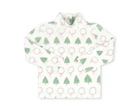 Lullaby Set: Tiny Tot Turtleneck - Oh Christmas Tree, Pink