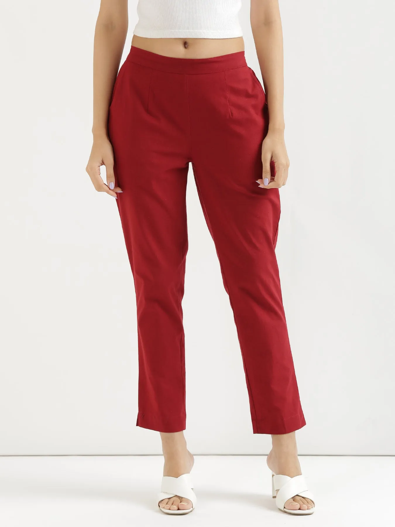 Maroon Cotton Pant