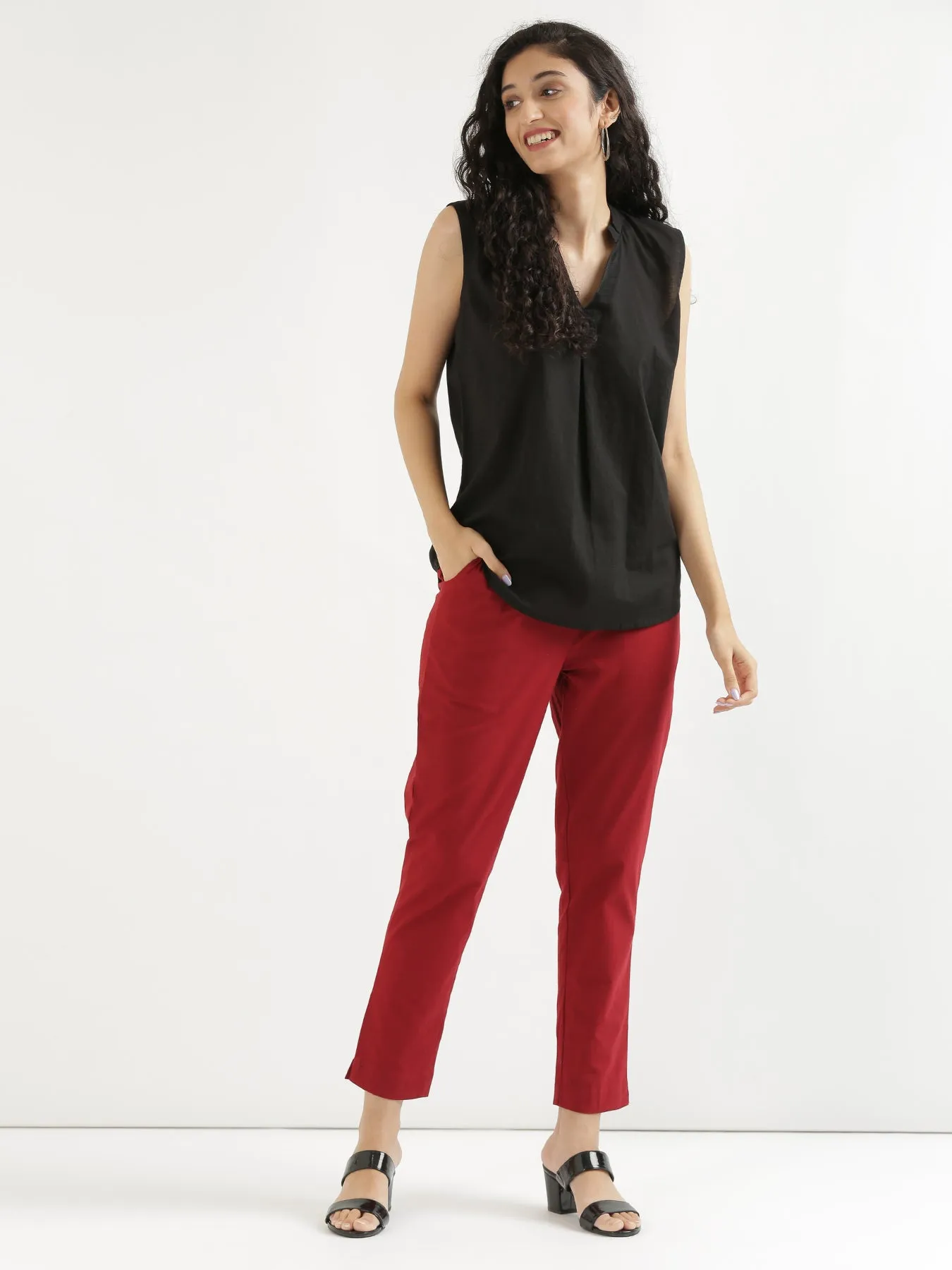 Maroon Cotton Pant