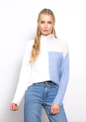 Maura Colorblock Turtleneck - Blue Multi