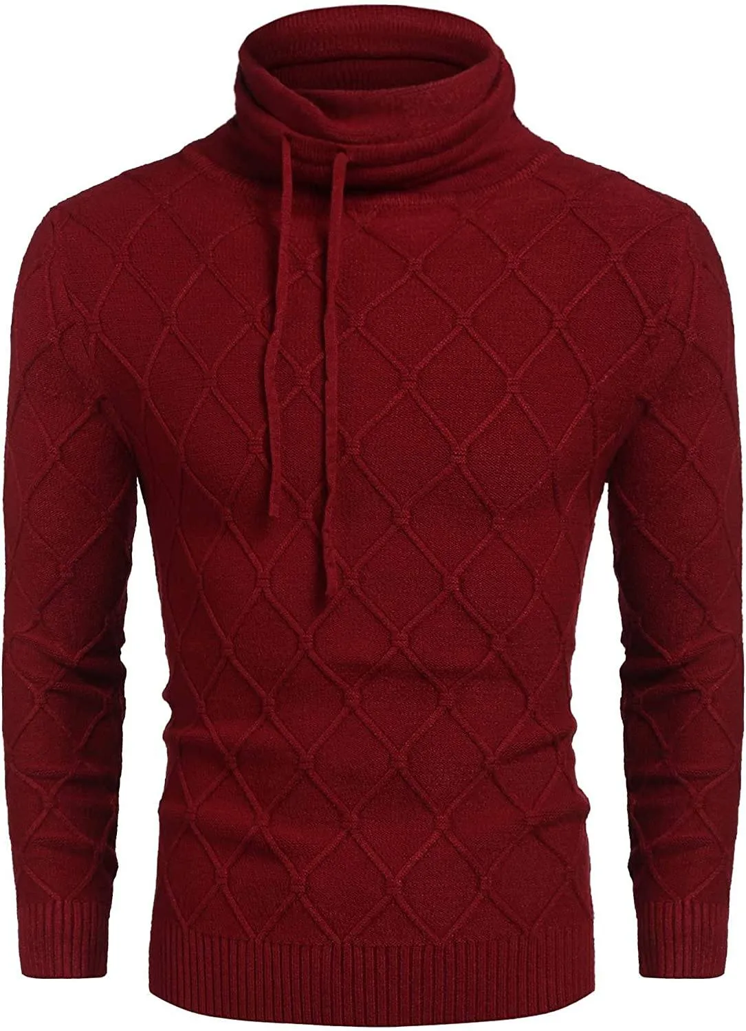 Men's Knitted Turtleneck Sweater Casual Thermal Long Sleeve Pullover