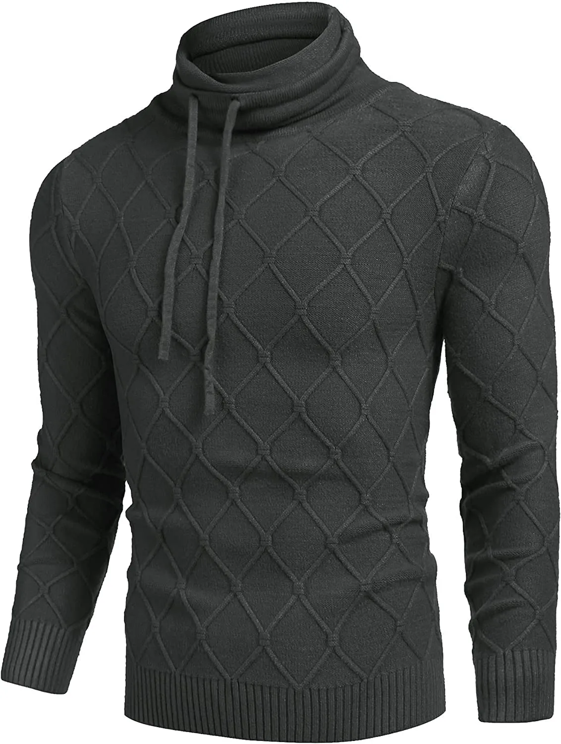 Men's Knitted Turtleneck Sweater Casual Thermal Long Sleeve Pullover