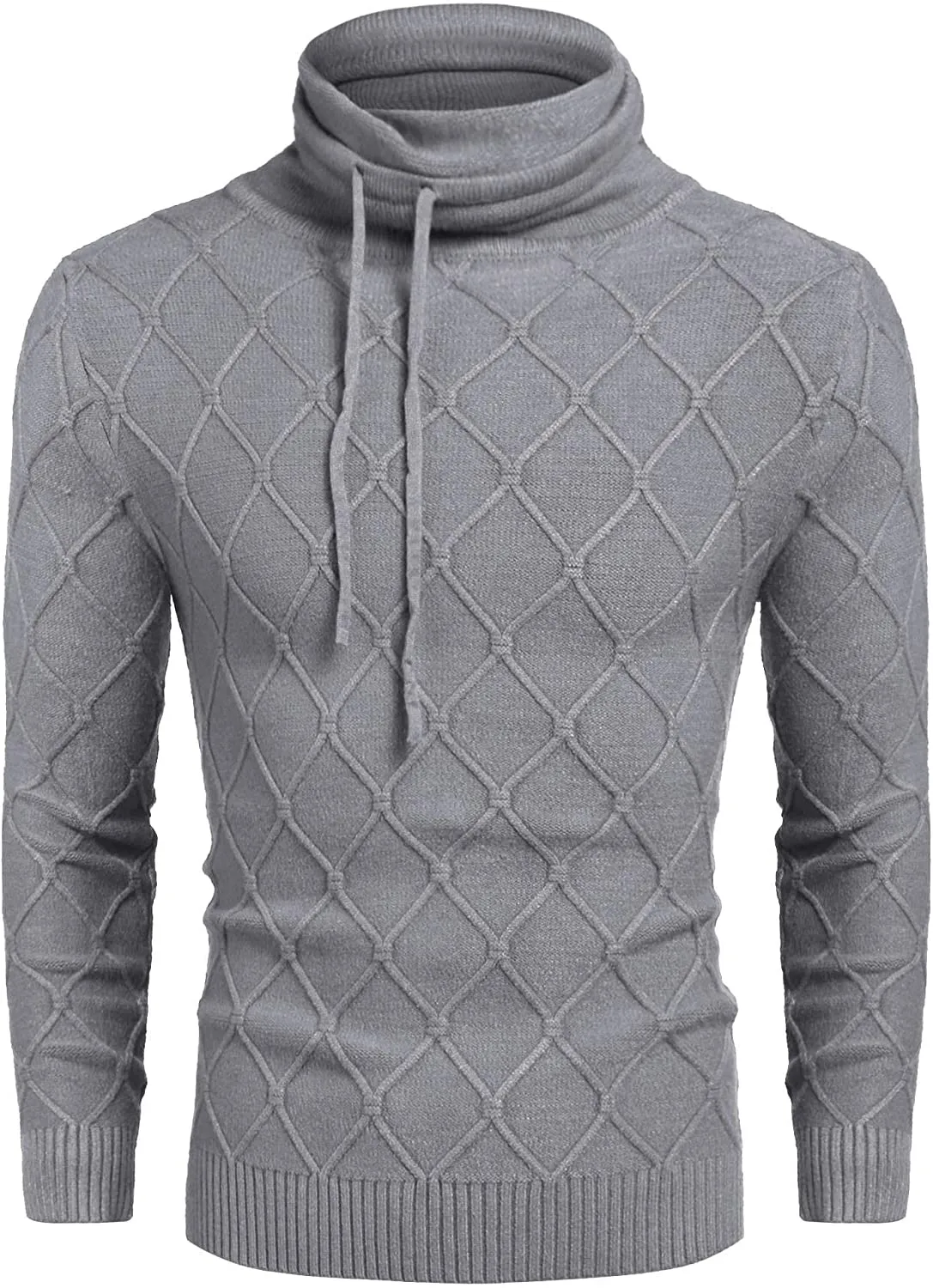 Men's Knitted Turtleneck Sweater Casual Thermal Long Sleeve Pullover