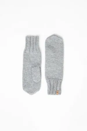 Merino Handknit Mittens in Flint Grey