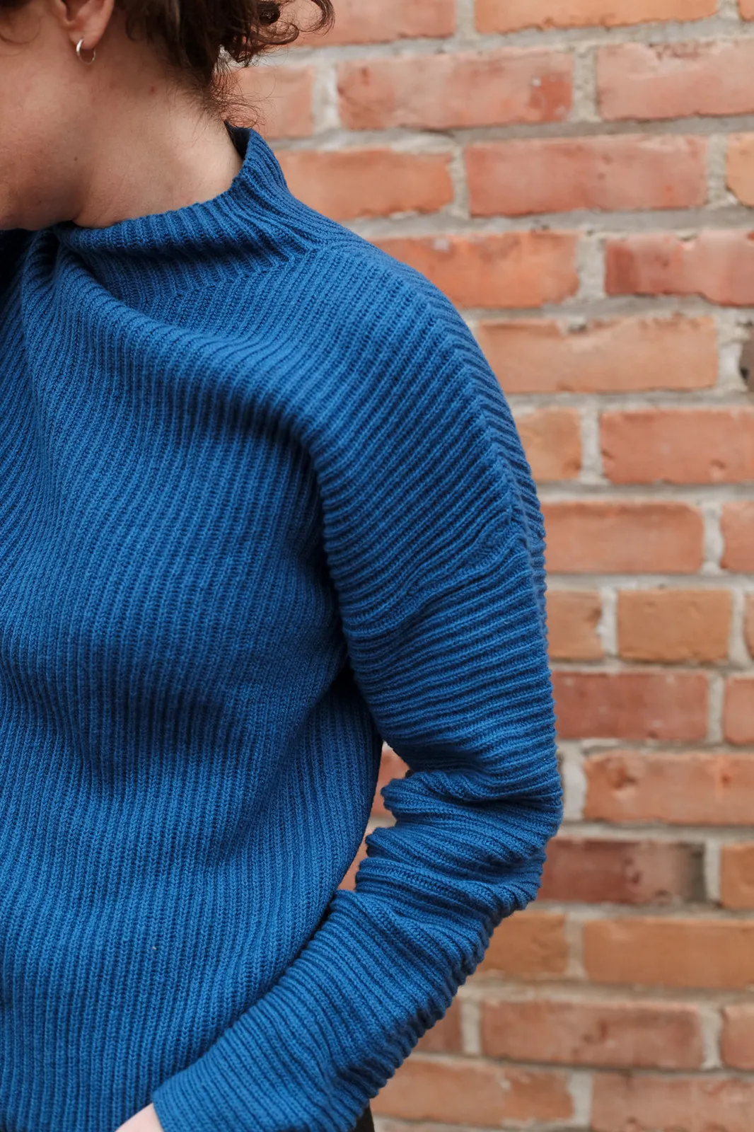 Merino Rib Sweater in Ocean Blue