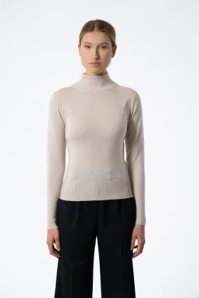 Merino Turtleneck in Almond White