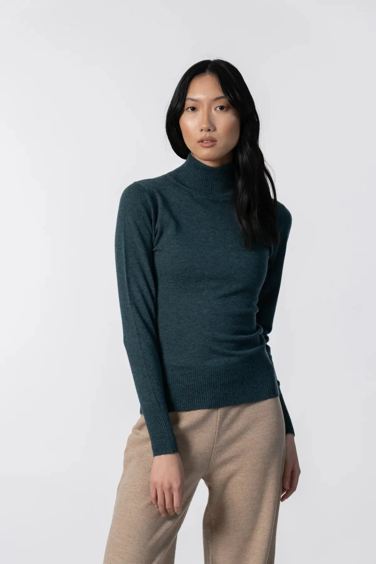 Merino Turtleneck in Dragonfly