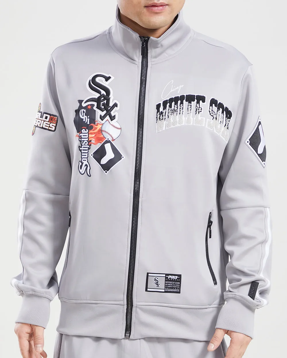 MLB CHICAGO WHITE SOX HOMETOWN MEN'S TRACK JACKET (GRAY)