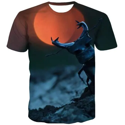 Moon T shirts Men Metal T-shirts Graphic Street Tshirts Cool Halloween Tshirt Anime