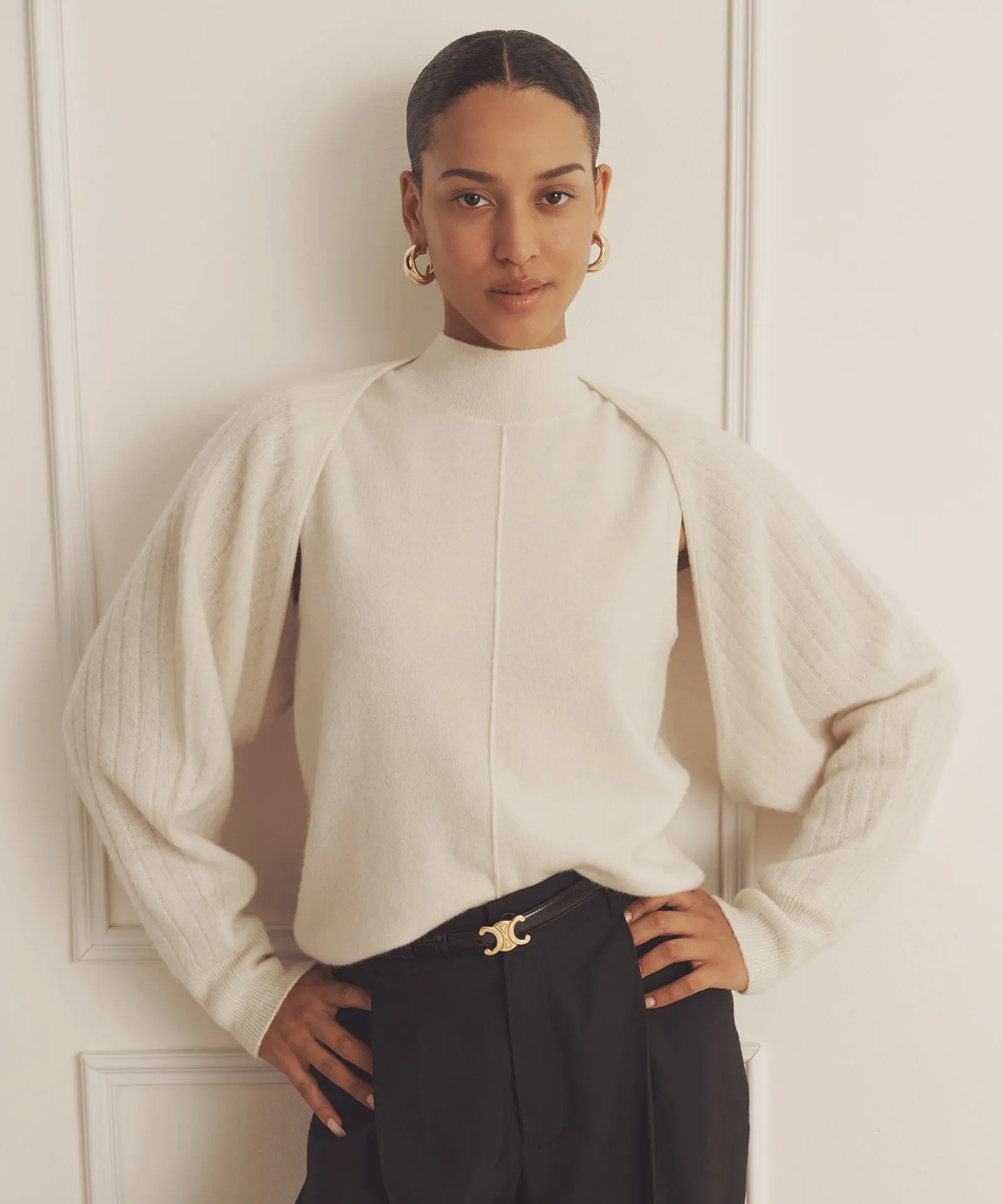 Novelty Cashmere Reversible Two Piece Turtleneck Set