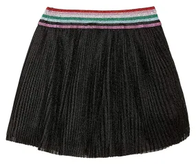 Old Soles Lurex Pleated Skirt Black