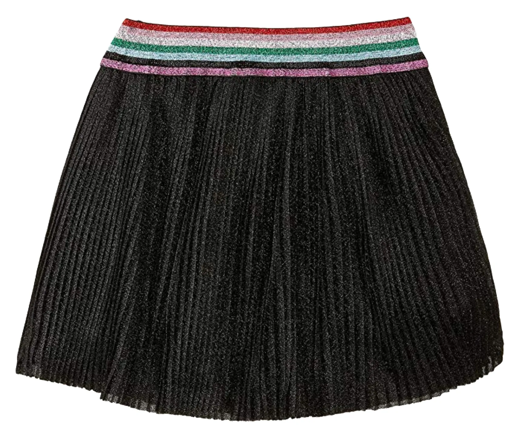 Old Soles Lurex Pleated Skirt Black