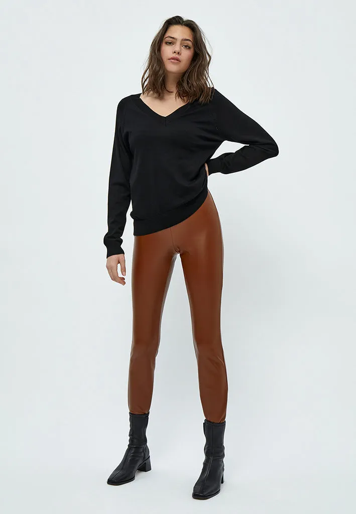 PCLinette PU Leggings - Tobacco Brown