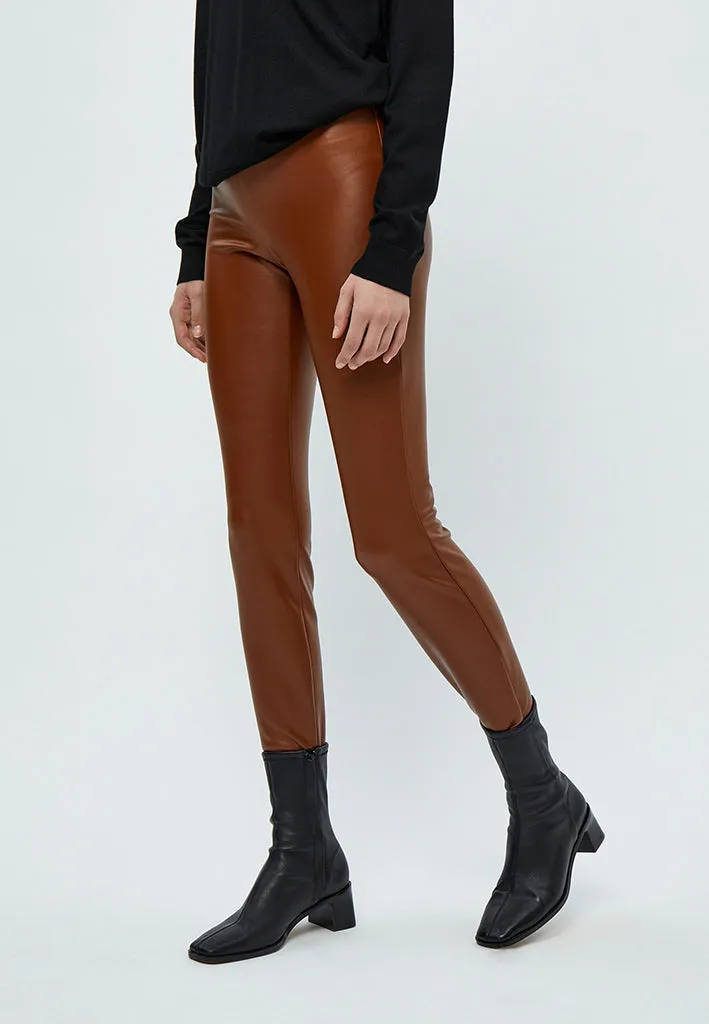 PCLinette PU Leggings - Tobacco Brown