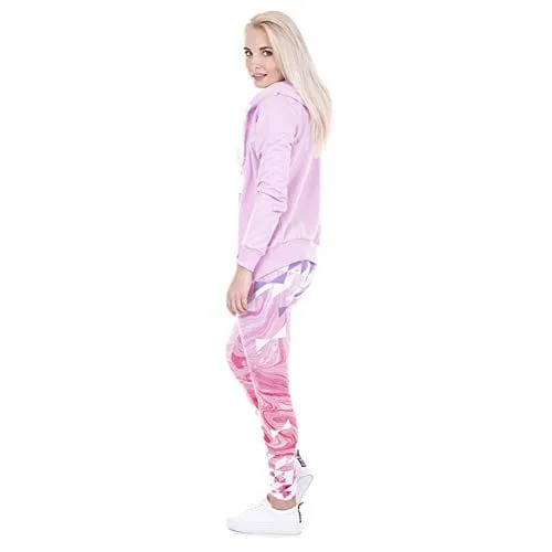 Pink Seamless Workout Leggings - Women’s Aztec Printed Yoga Leggings, Tummy Control Running Pants (Pink Ice, One Size)