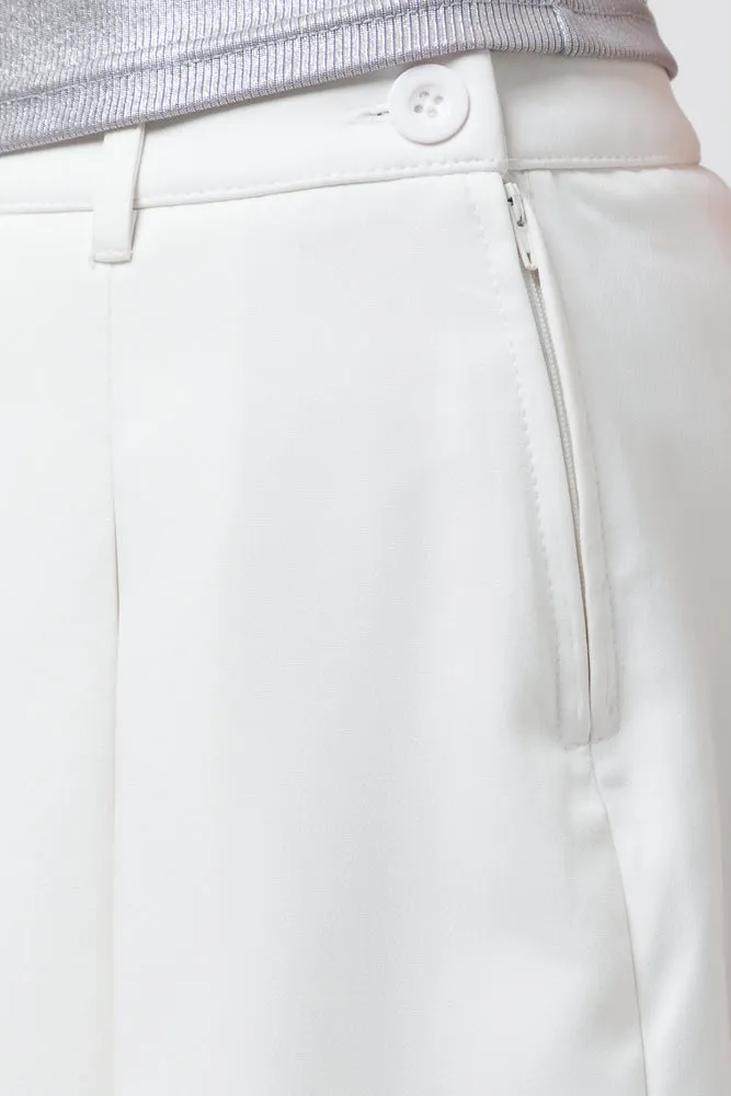 Pleated Skort White