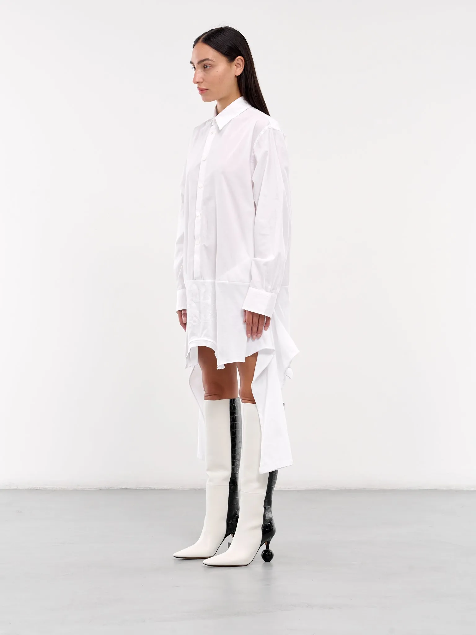 Poplin Shirt Dress (S52CT0781-MTJ011-WHITE)