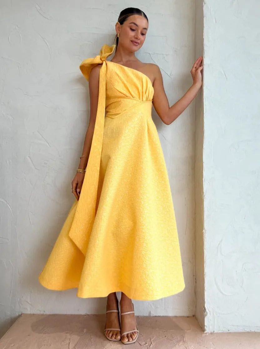 Rachel Gilbert Emiliano Dress in Lemondrop