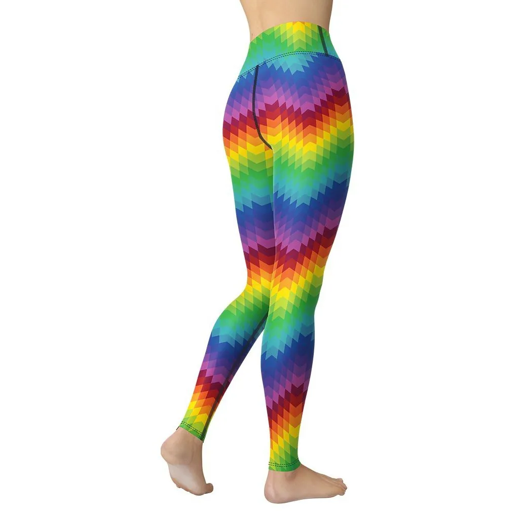 Rainbow Pattern Yoga Leggings