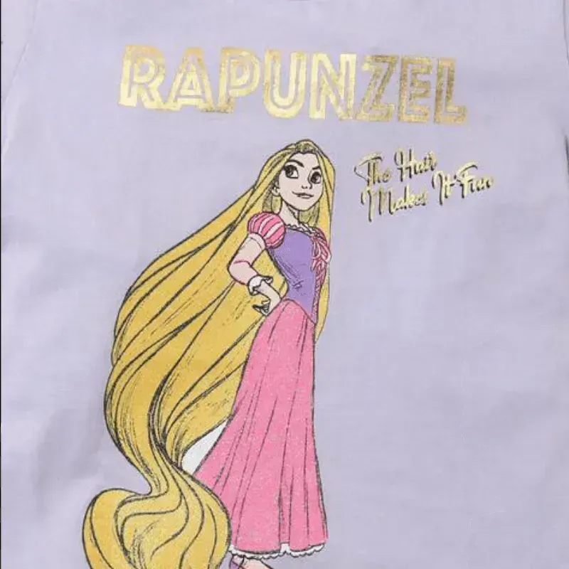 Rapunzel Print Round-Neck T-shirt