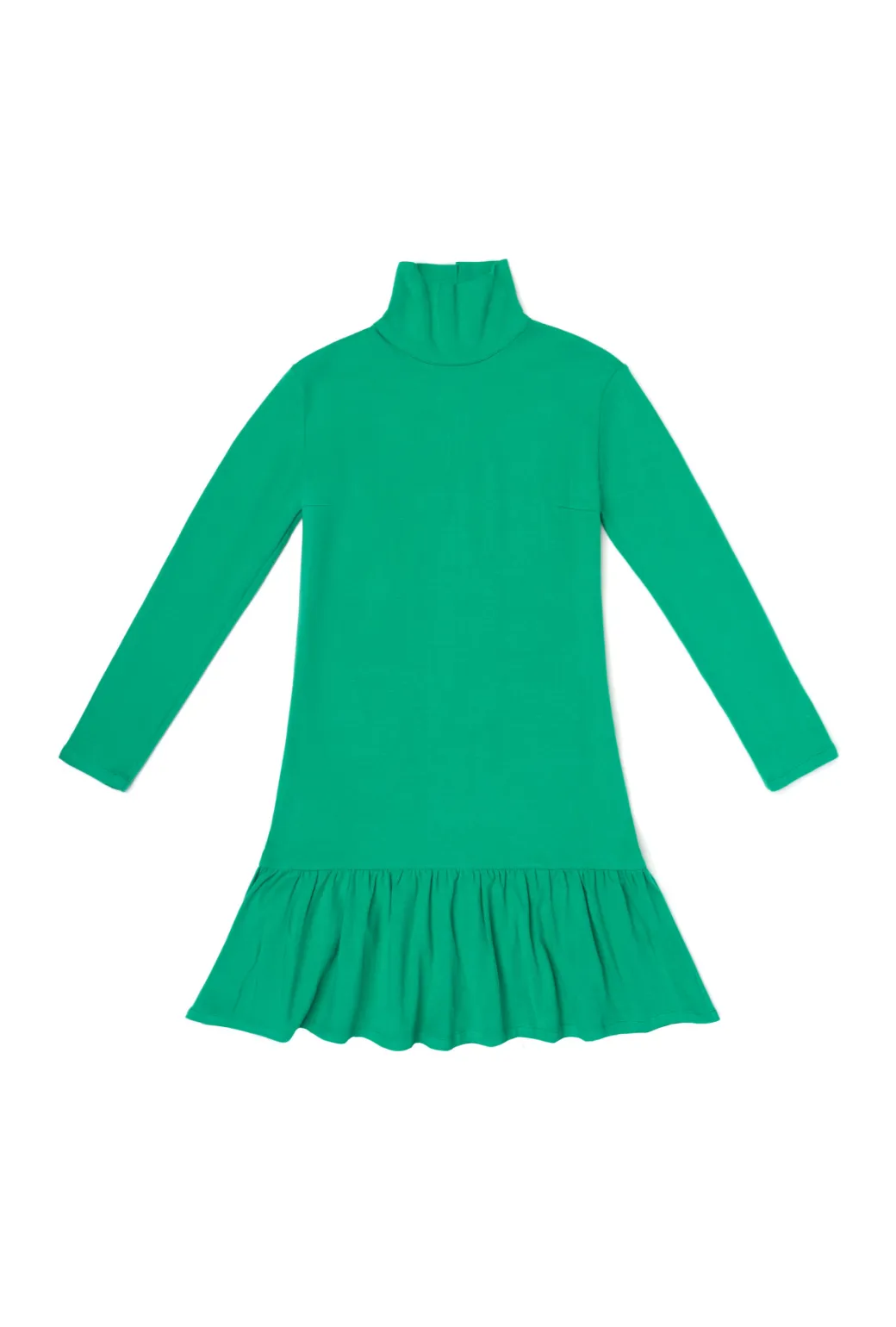 SAMPLE - Side Zip Turtleneck Dress MINI - Green